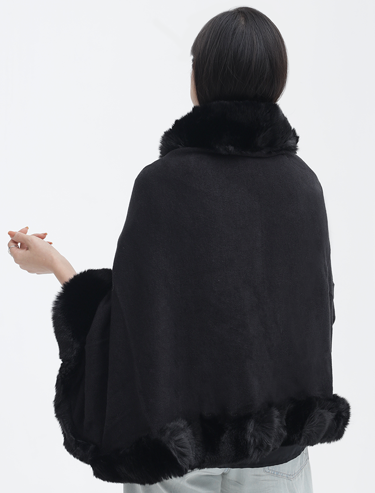 Black Fur Neck Shrug