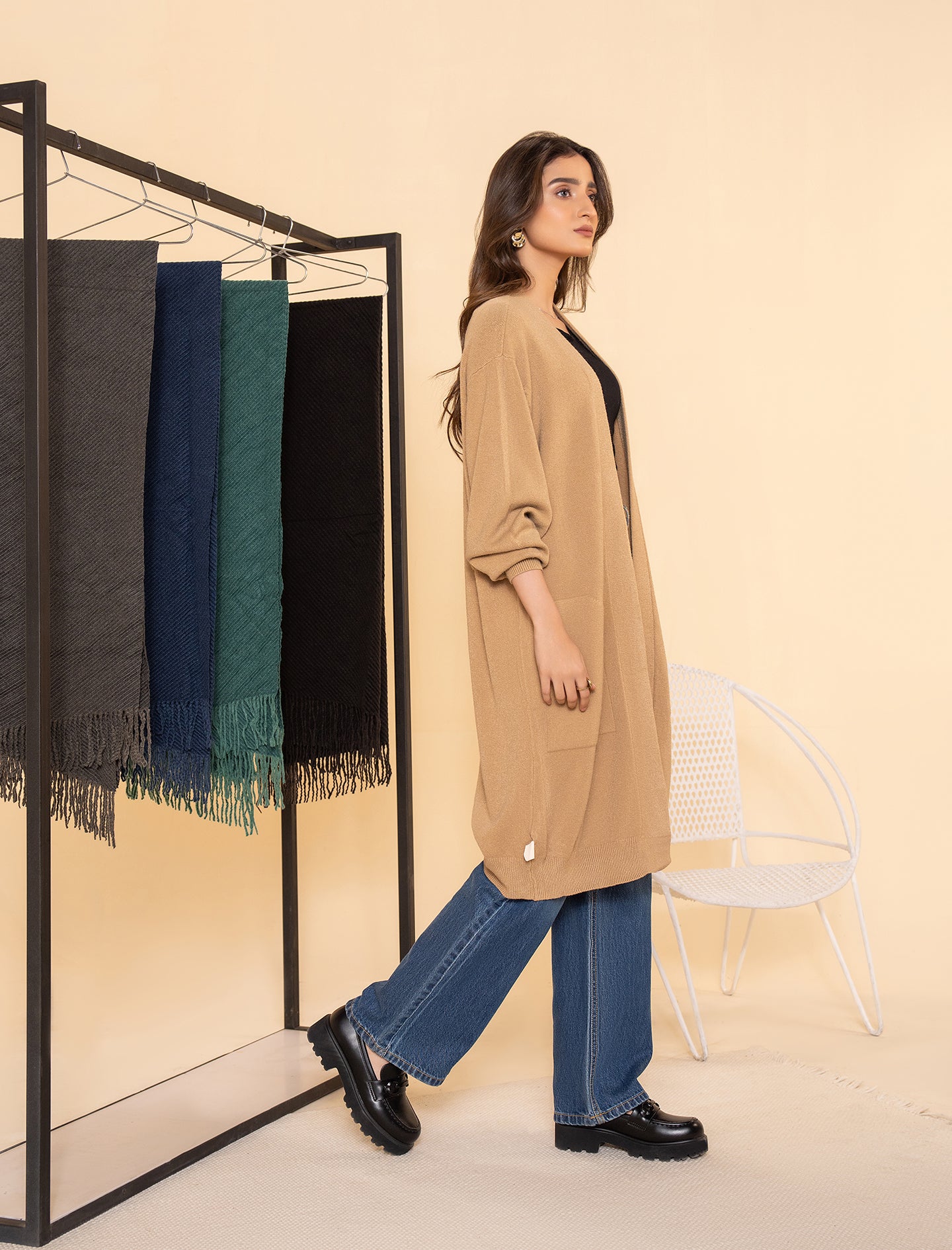 Beige Women Cardigan