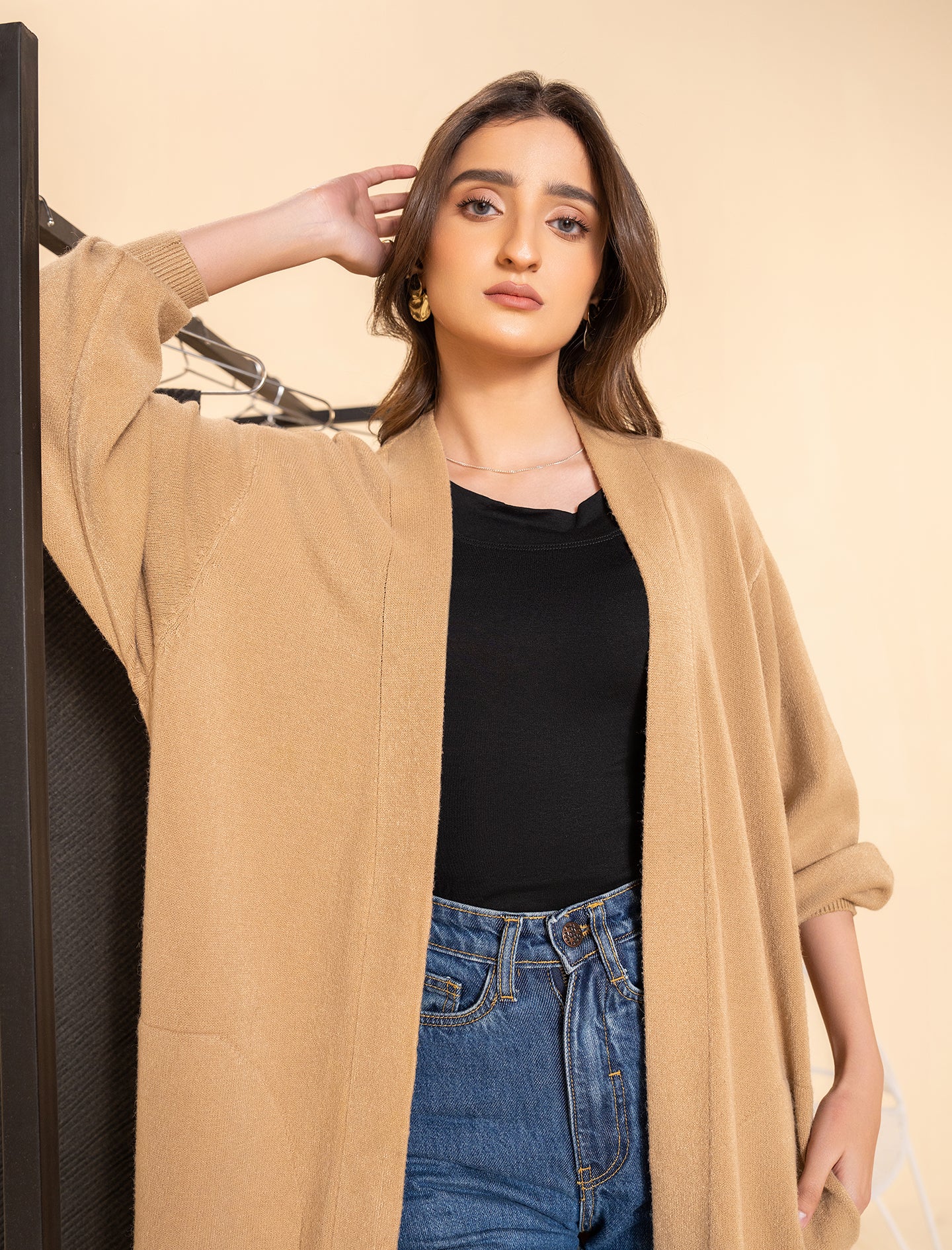 Beige Women Cardigan