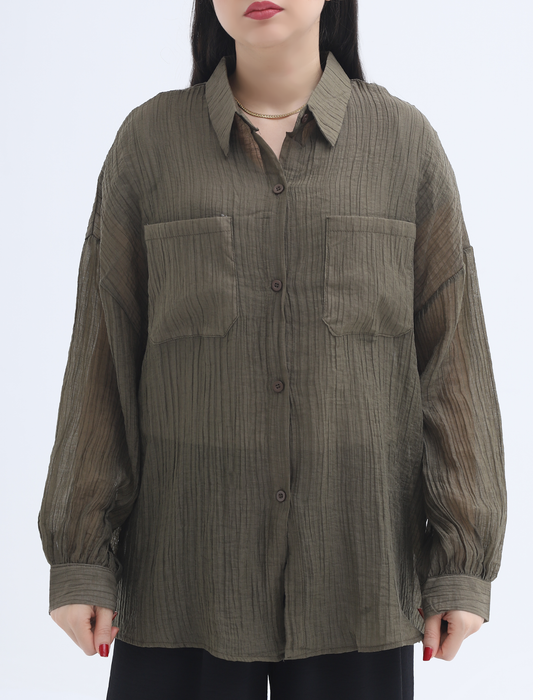 olive green dress shirt womens Allegra K Women's Elegant Collar Blouse St Patrick's Day Long Sleeve Work Office Button Down Satin Shirt X-Small Green at Amazon Women's Clothing store