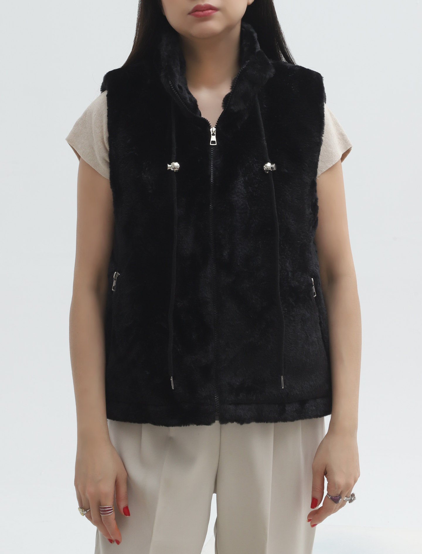 Black Women Sleeve Less Sweater