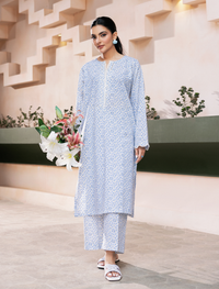 2Pc Printed Dense Floral-BLUE