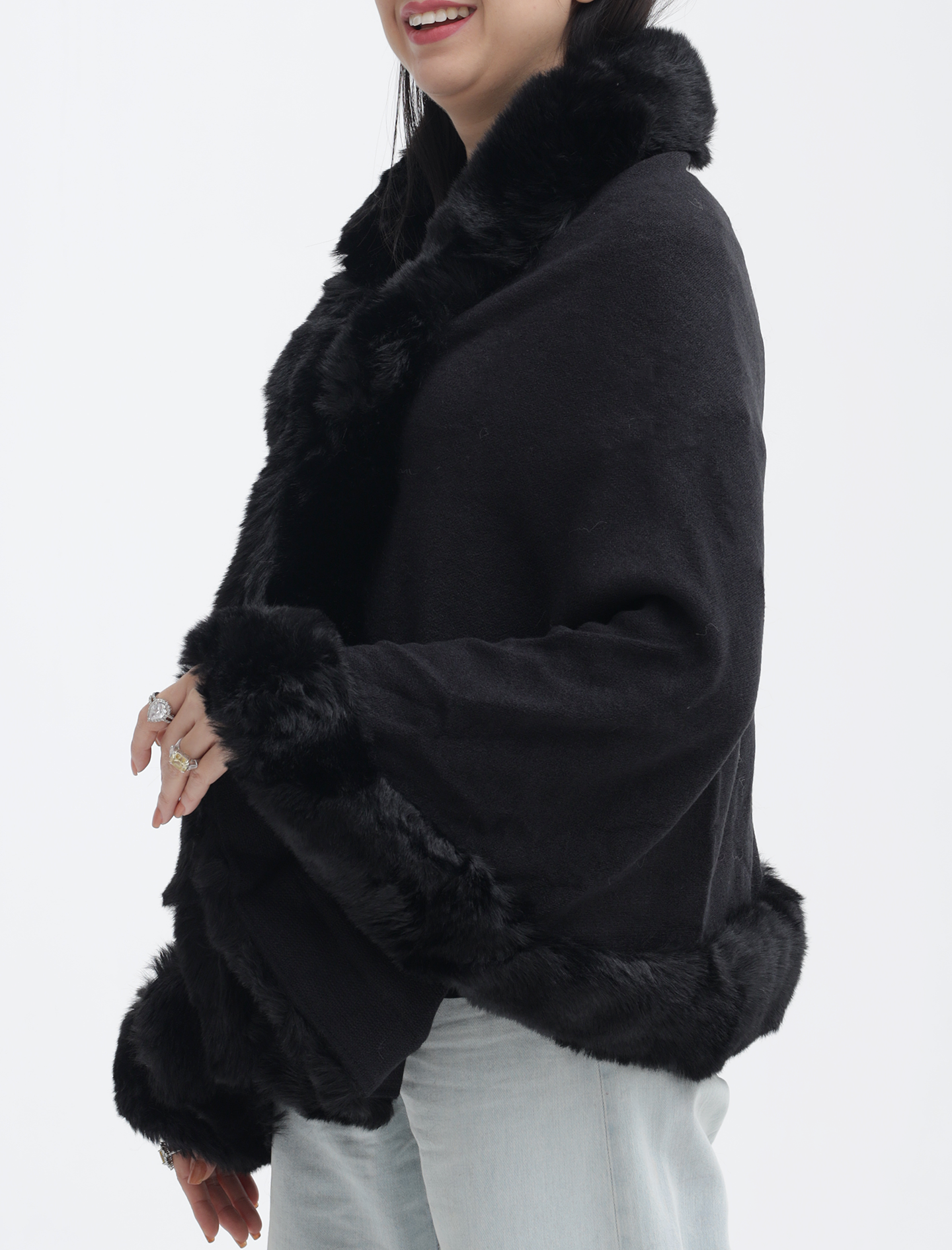 Black Fur Neck Shrug