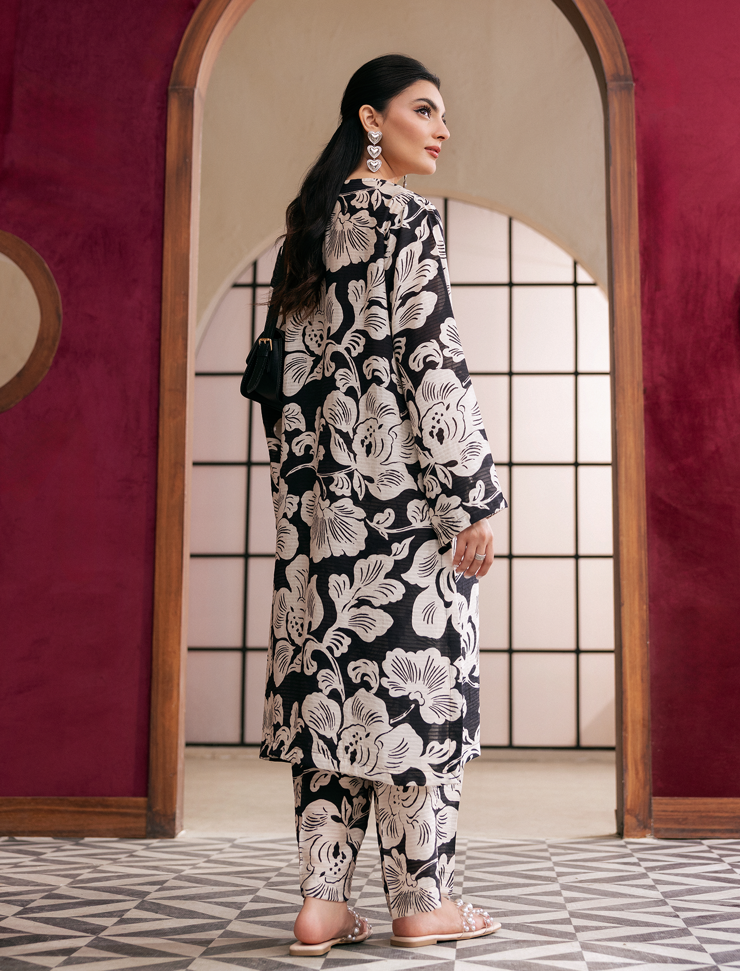 2Pc Printed Cotton-BLACK